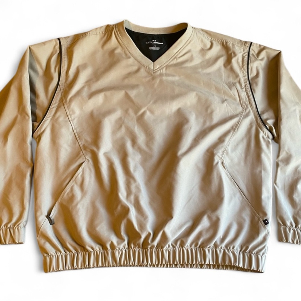 Grand‎ Slam Brand Beige V-Neck Windbreaker Jacket Golf Vintage